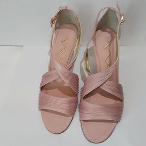 NINA - WOMEN'S DRESS SHOES SIZE 7M, SATIN COLOR PINK.